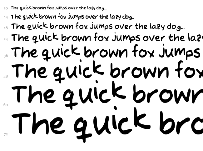MTF Evas Hand font waterfall